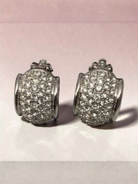 Swarovski Silver Crystal Earrings Clip On 1275